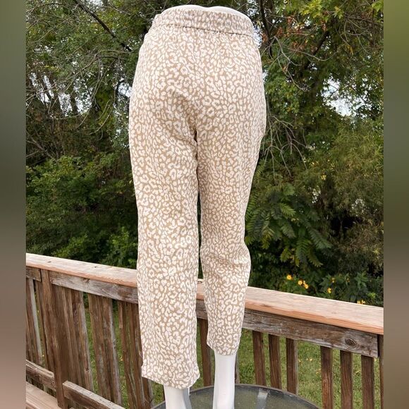 J. Crew Factory Leopard Print Drawstring Elastic Waist Crop Pants New Size 12 - Picture 4 of 8